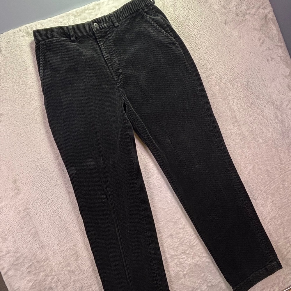 Vtg Polo Ralph Lauren Mens Pants 34/32 Black Corduroy Straight Leg 90s Hong Kong